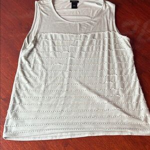 Ann Taylor Soft Gray Textured Tank Top size Large